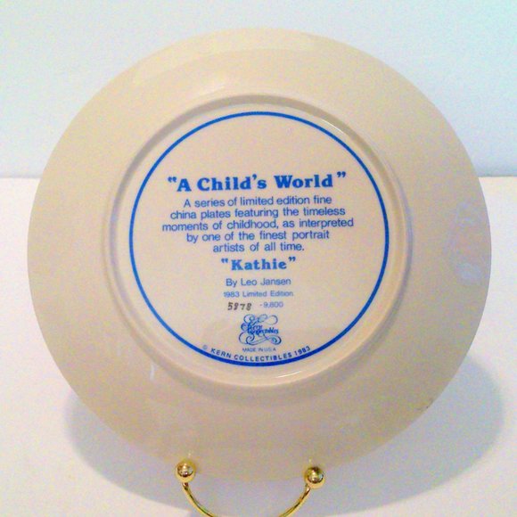 Vintage Kern Collectibles Collector Plate "Kathie" 1983 - Picture 2 of 2